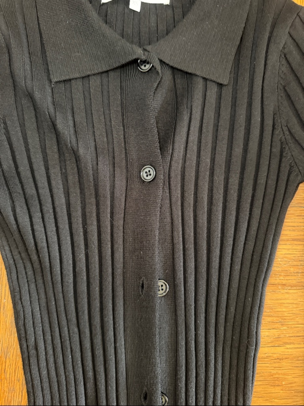 More To Come Brandy Button Front Sweater in Black size XS - Picture 7 of 9
